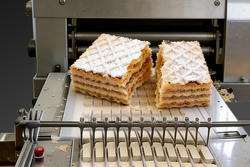Ligne automatique de production de biscuits gaufrés