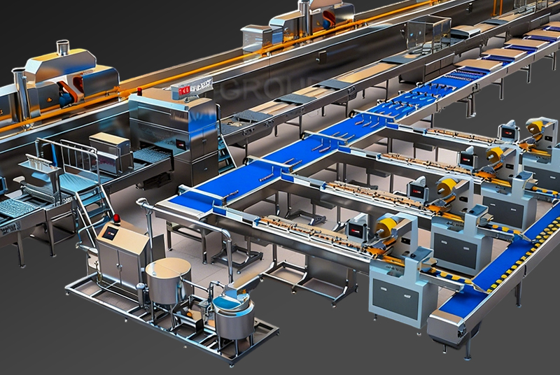 Ligne automatique de production de gâteaux remplis au centre/en tasse